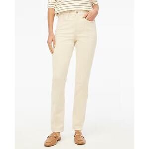 NEW J. Crew Size 4 (27) Ecru Corduroy full-length essential‎ straight pant NWT